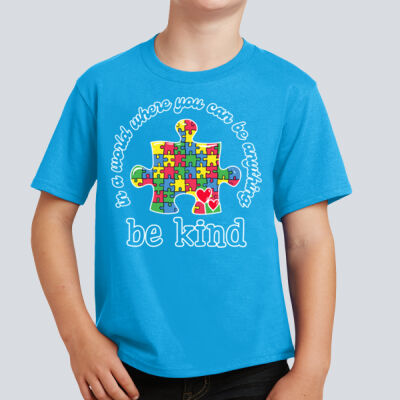 Youth T-Shirt - Autism Awareness - Be Kind Puzzle Piece T-Shirt Thumbnail