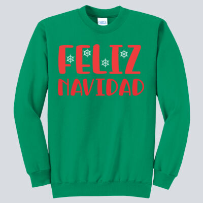 Adult Crewneck - Winter Holidays - Feliz Navidad - Red Thumbnail