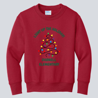 Youth Crewneck - Winter Holidays - Light Up - Green Thumbnail