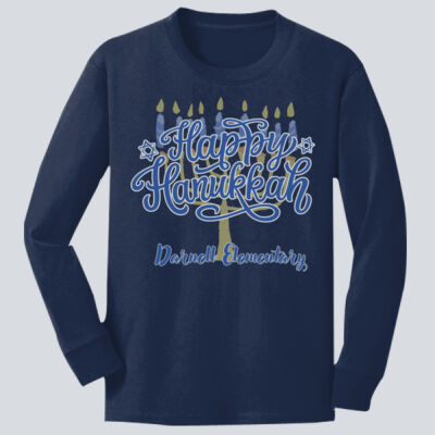 Youth Long Sleeve Shirt - Winter Holidays - Happy Hanukkah Thumbnail